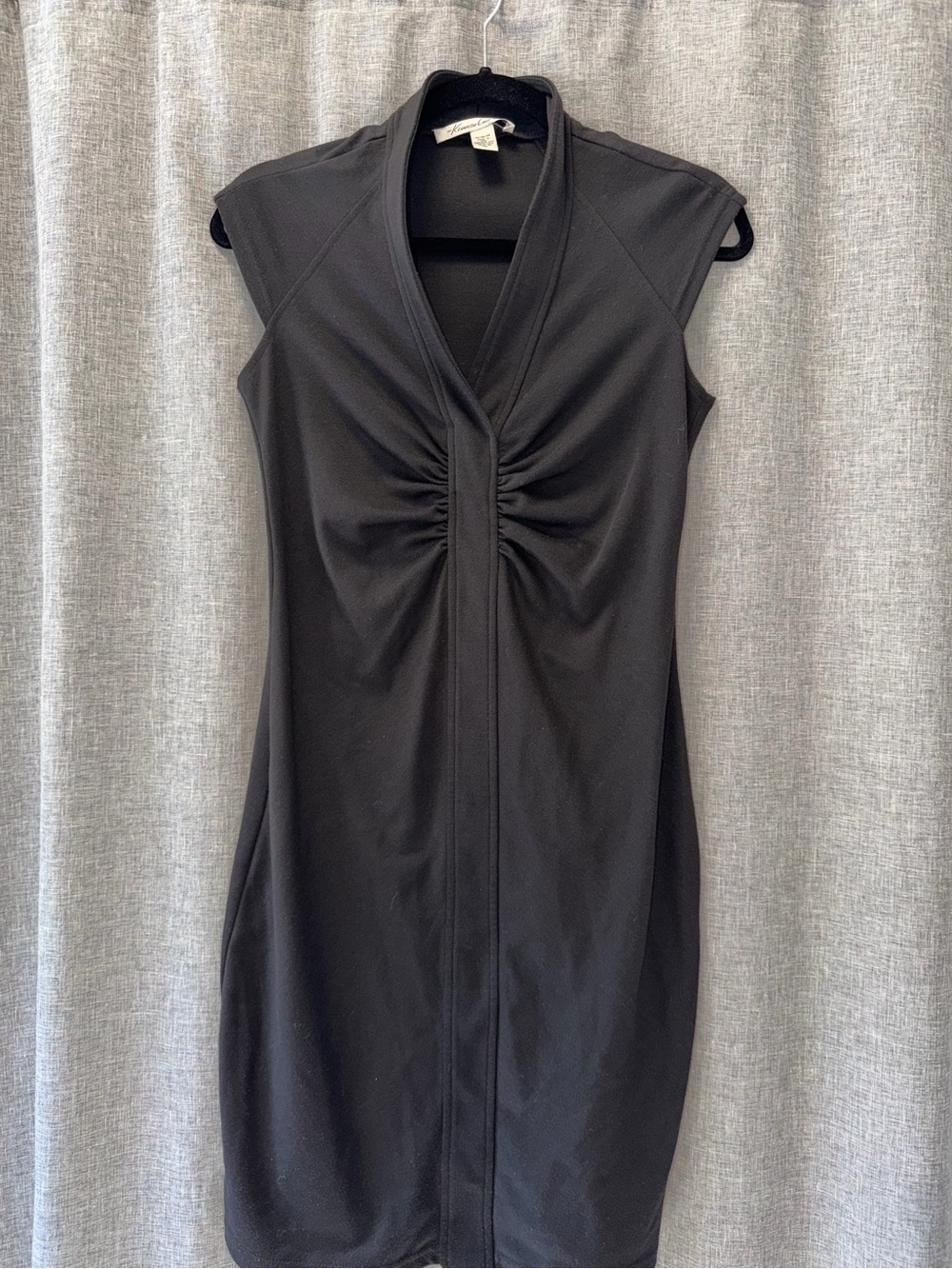 Sleeveless Kenneth Cole Black Ruched Front Dress Medium